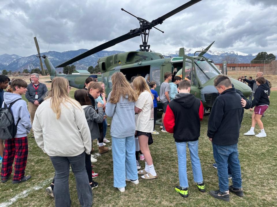 An Air Force Helicopter landed in Holmes Middle School giving students an opportunity to learn more about the Air Force