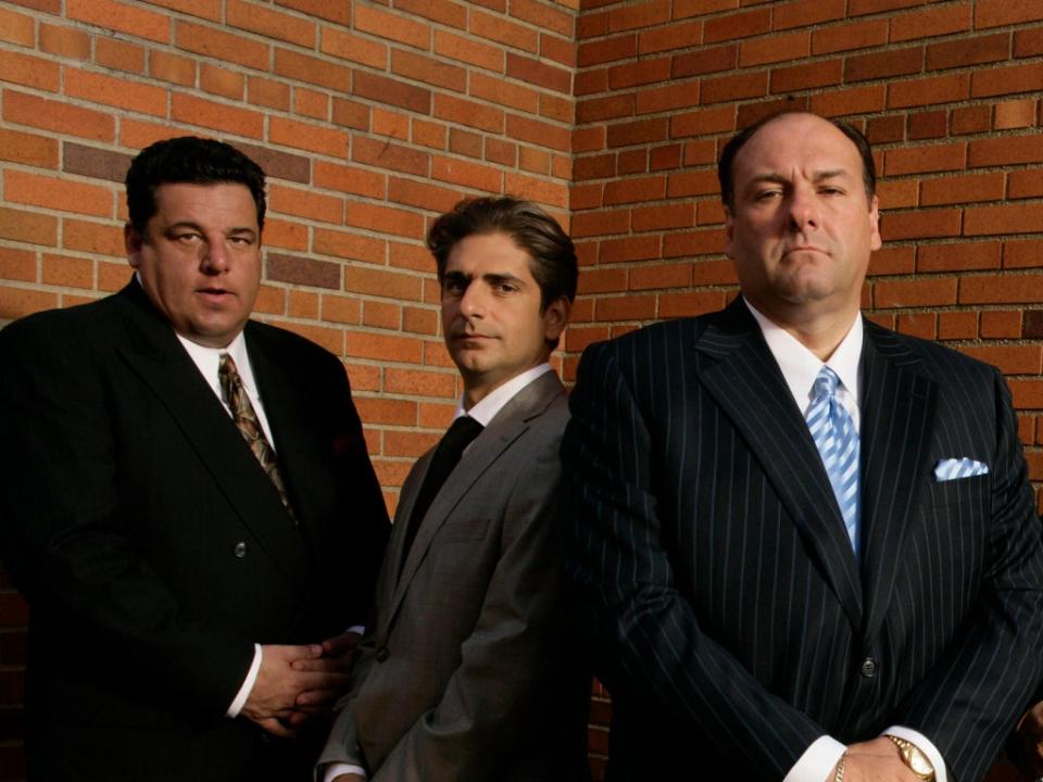 ‘It’s about the emptiness of the American Dream’: Steve Schirripa, Michael Imperioli and James Gandolfini in ‘The Sopranos' (Alamy)