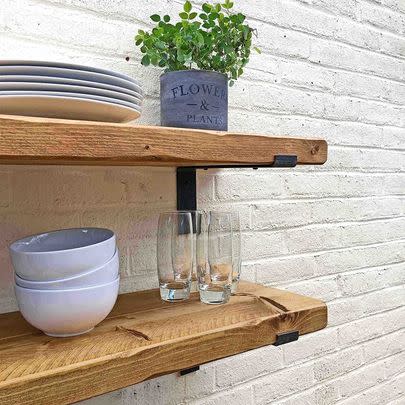 Choose some rustic exposed shelving