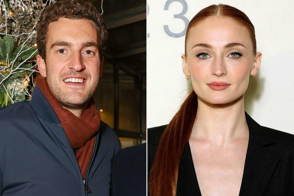 <p>Dave Benett/Getty Images; Pascal Le Segretain/Getty Images</p> Peregrine Pearson and Sophie Turner, who were spotted kissing in Paris on Oct. 28.