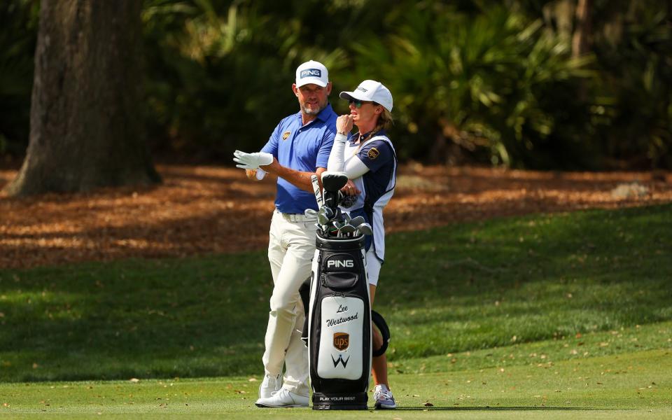 Storey is carrying his bag at The Players Championship - GETTY IMAGES