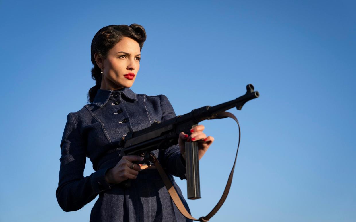 Eiza Gonzalez in a scene from The Ministry of Ungentlemanly Warfare