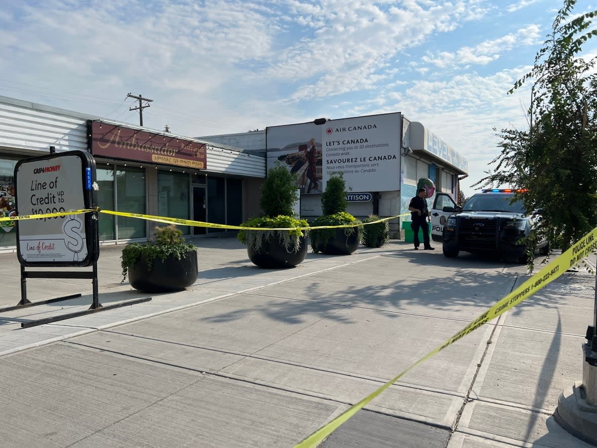 Police said they were called to the Ambassador Restaurant and Bar in Radisson Heights around 4:40 a.m. Sunday for reports of gunshots. (Helen Pike/CBC - image credit)