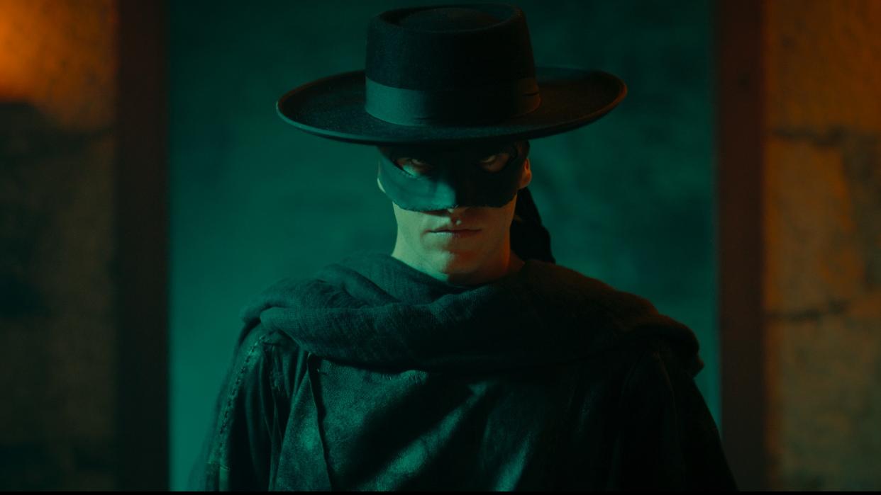  Miguel Bernardeau as Zorro in a mask and hat in Zorro. 