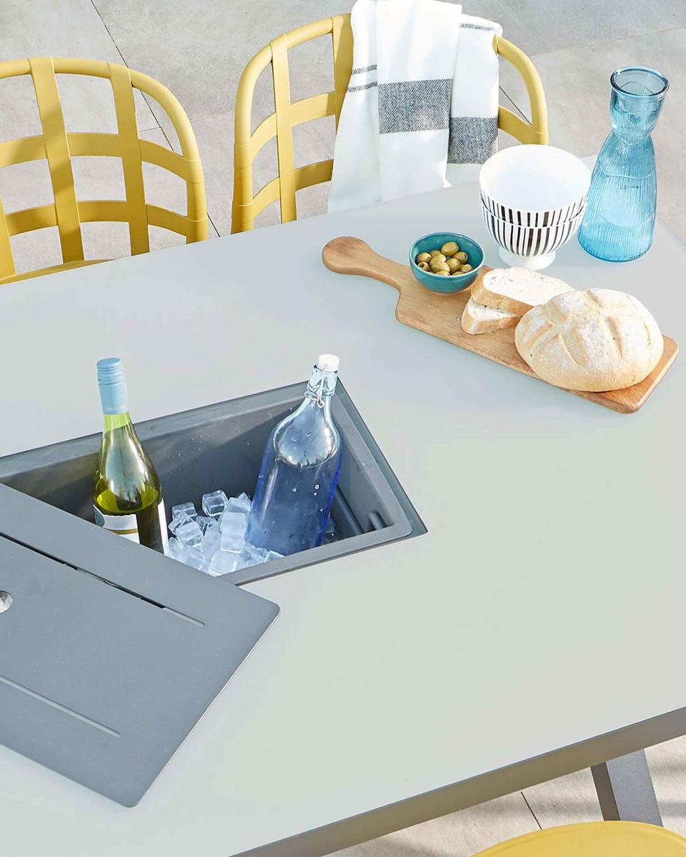 Pick a table with an integrated ice bucket