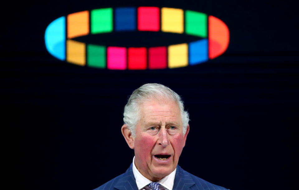 Britain's Prince Charles delivers a special address during the 50th World Economic Forum (WEF) annual meeting in Davos, Switzerland, January 22, 2020. REUTERS/Denis Balibouse