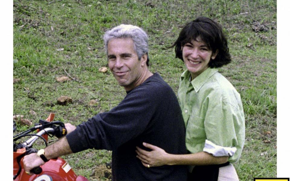 Maxwell and Epstein pictured aboard his motorbike - AFP