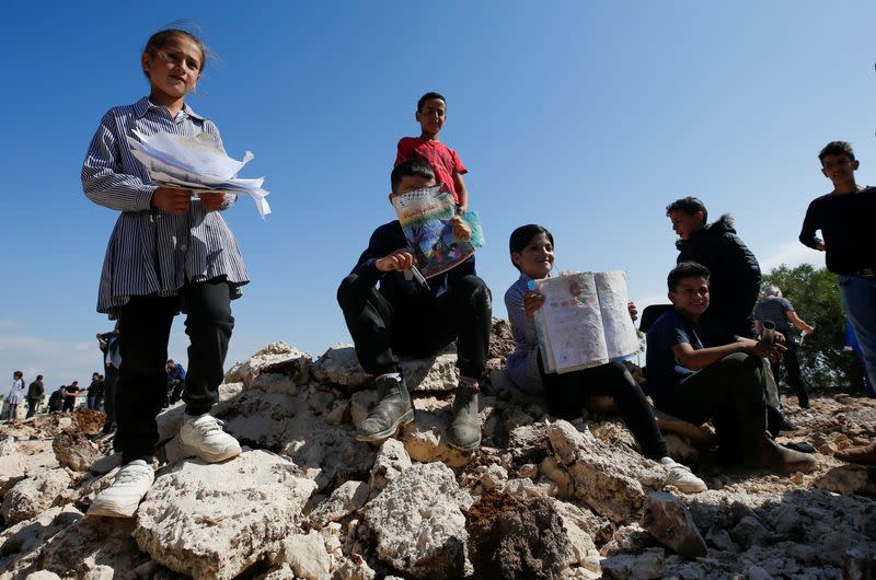 Israeli machinery demolish a school near Bethlehem