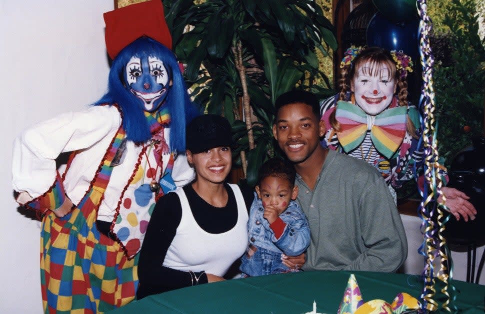 Sheree Zampino and Will Smith at a part for their son, Trey, in the '90s.