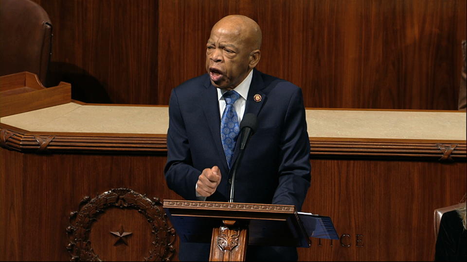 Rep. John Lewis, D-Ga., speaks as the House of Representatives debates the articles of impeachment against President Donald Trump at the Capitol in Washington on Dec. 18, 2019. (Photo: House Television via AP)