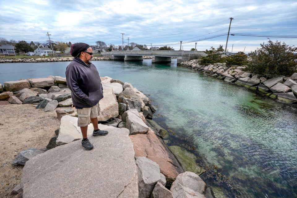 Westerly commercial fisherman Jason Jarvis, here taking a break from placing traps for green crabs in the Weekapaug Breachway, says the state's plan to loosen the criteria on who's allowed to catch and land fish commercially in Rhode Island waters could change the market to the point "where our fisheries no longer belong to the people."