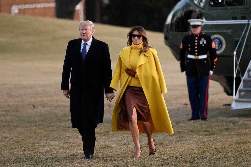 <p>US-Präsident Donald Trump wird von seiner Frau Melania auf einer Geschäftsreise begleitet. (Bild: ddp Images/Douliery/Abaca Press) </p>