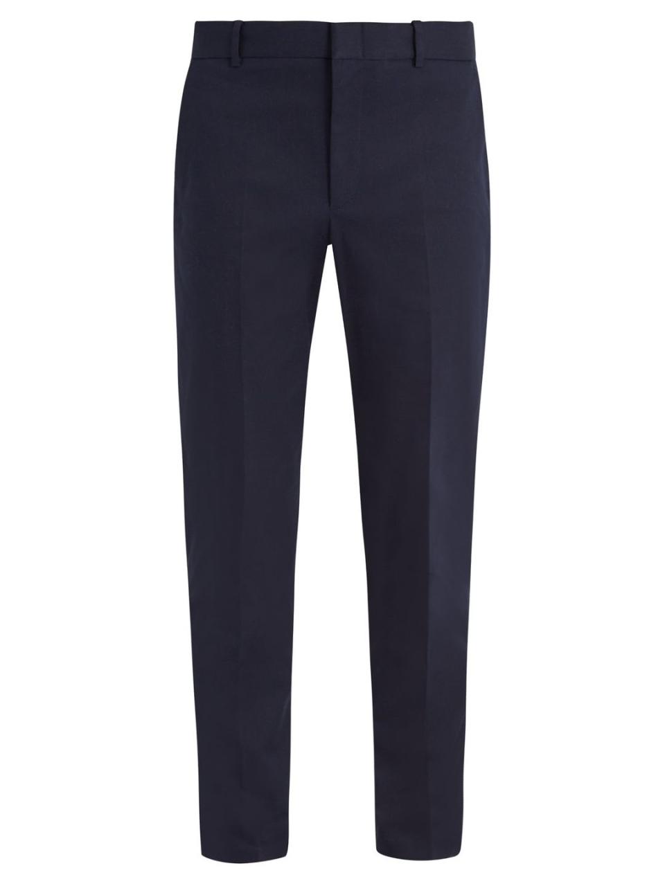 5) Slim Navy Chino Trousers