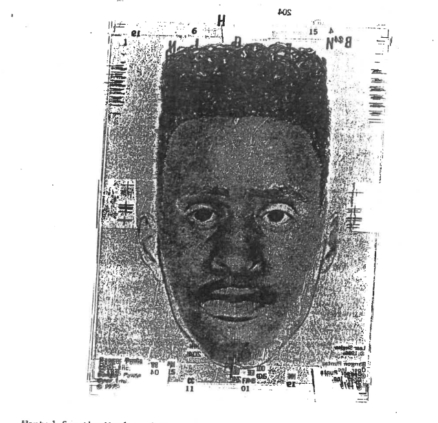 A sketch of the suspect, which was printed in local news sources in 1991.