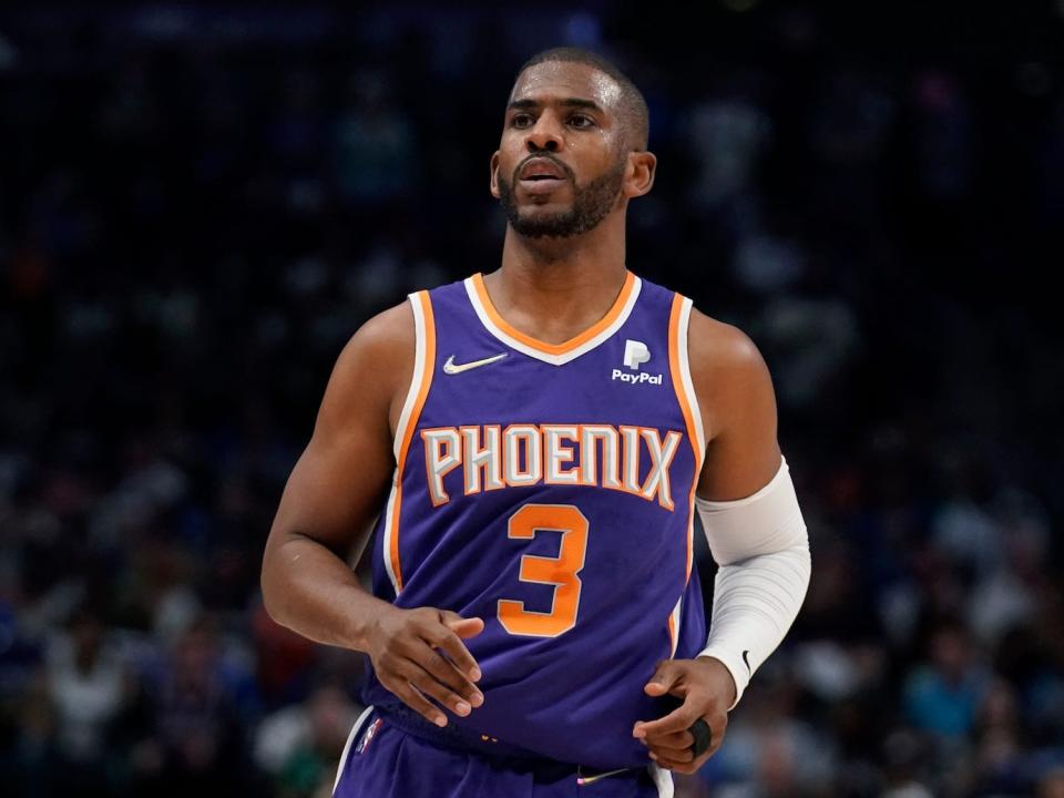 Chris Paul looks on during an NBA game.