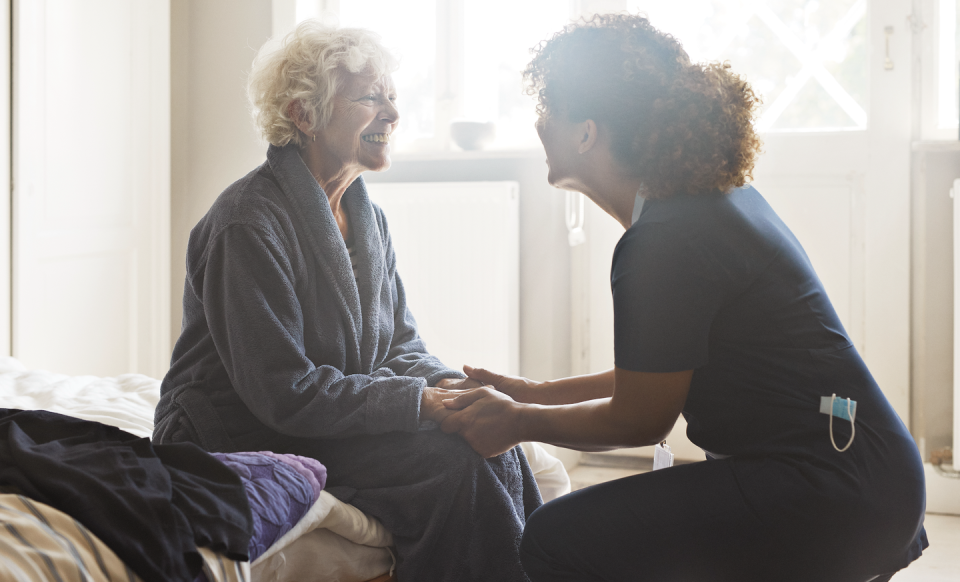 a nurse tending to a patient