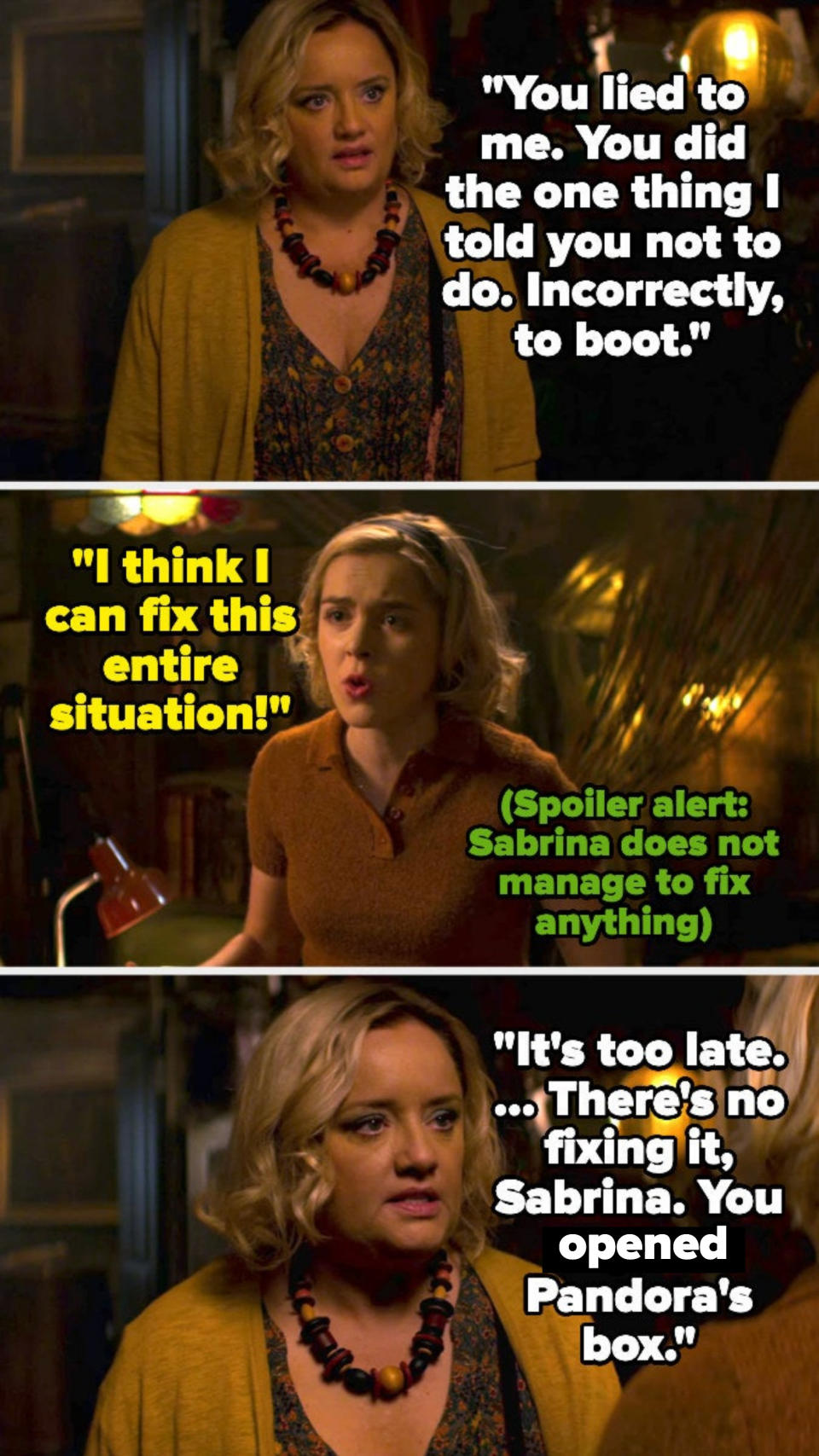 Screenshots from "Chilling Adventures of Sabrina"