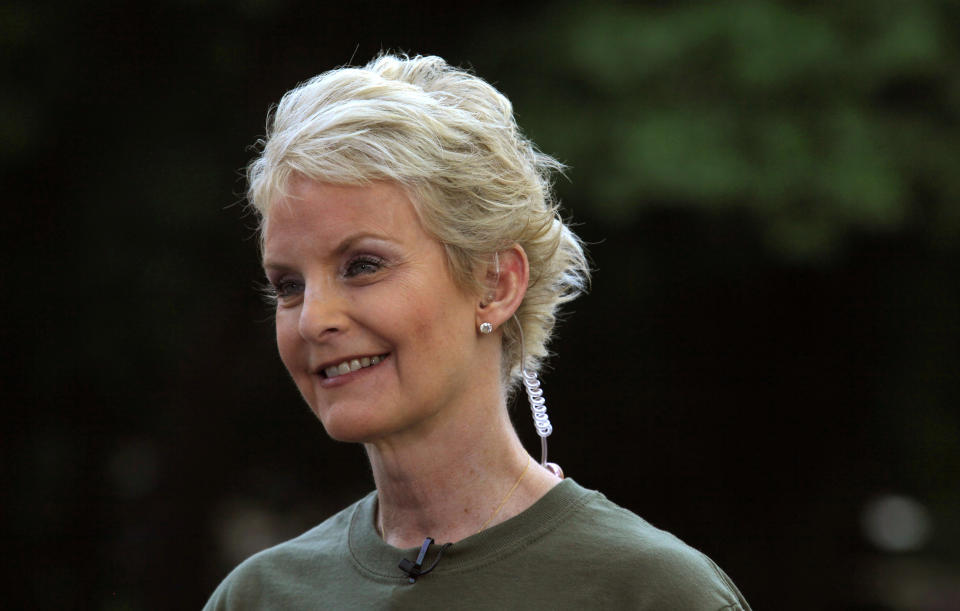 Cindy McCain is interviewed before the Achilles Hope and Possibility Race in New York on June 27, 2010.&nbsp;