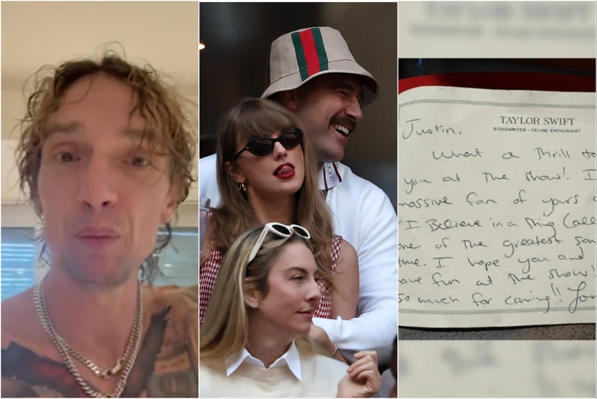 Justin Hawkins of The Darkness thanked Taylor Swift and Travis Kelce for sharing their love of his band’s song, ‘I Believe in a Thing Called Love' (Getty/TikTok)