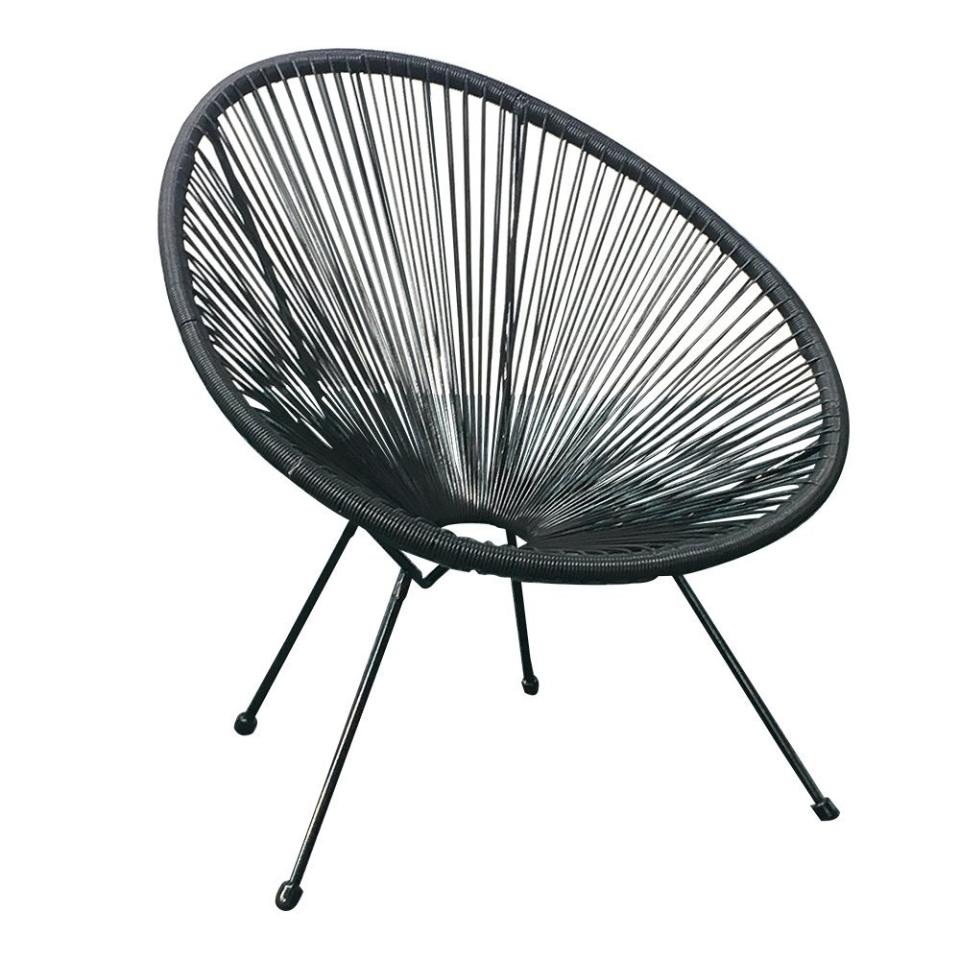 Acapulco Patio Chair All-Weather Weave Lounge Chair Patio Sun Oval Chair available for Indoor Outdoor,1 Piece,Black (Walmart / Walmart)