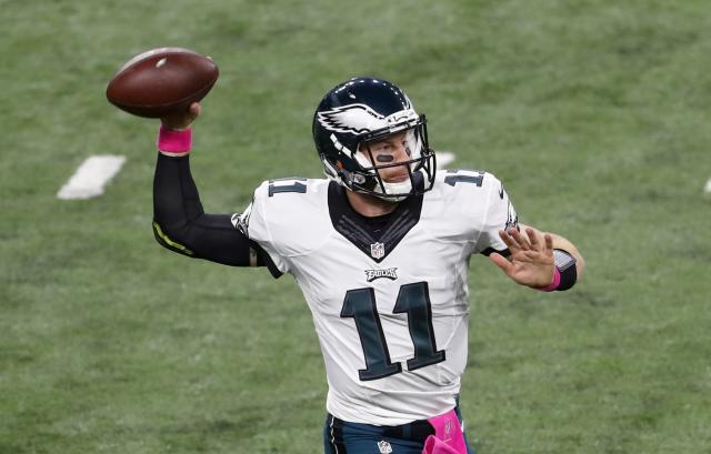 Carson Wentz First Career Win Philadelphia Eagles NFL Football