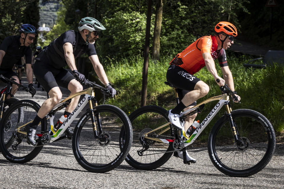 Pinarello Dogma XC climbing on the road