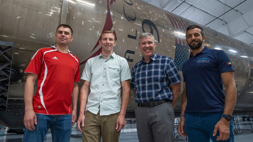 The next crewed launch to the International Space Station will be Crew-6, a NASA rotation mission flown in a SpaceX spacecraft. From left are Russia's Andrey Fedyaev, NASA's Warren 