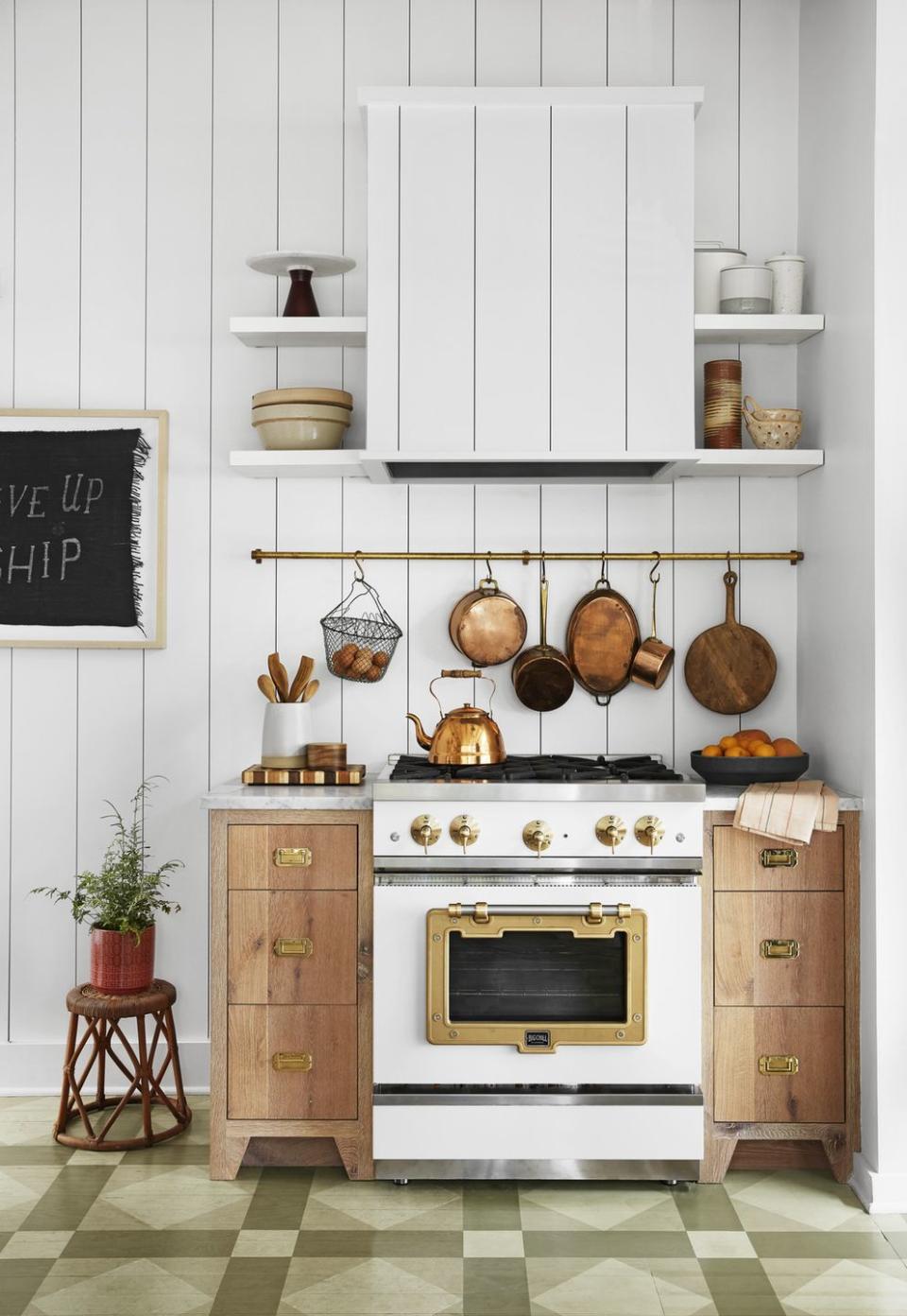 Statement Appliances in a White Kitchen