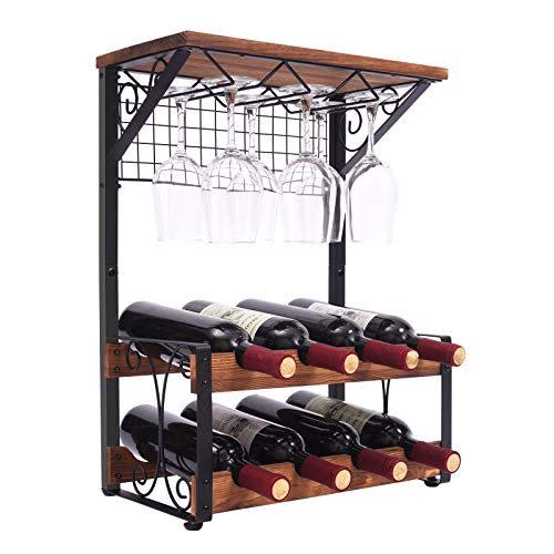 29) Two-Tier Wood Wine Rack