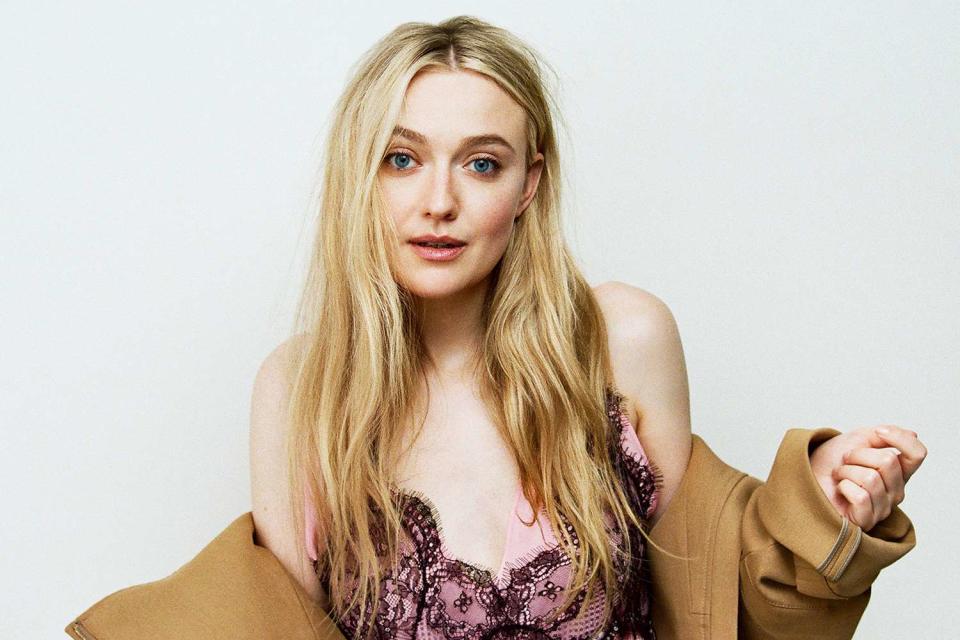 <p>Olivia Malone</p> Dakota Fanning for NET-A-PORTER