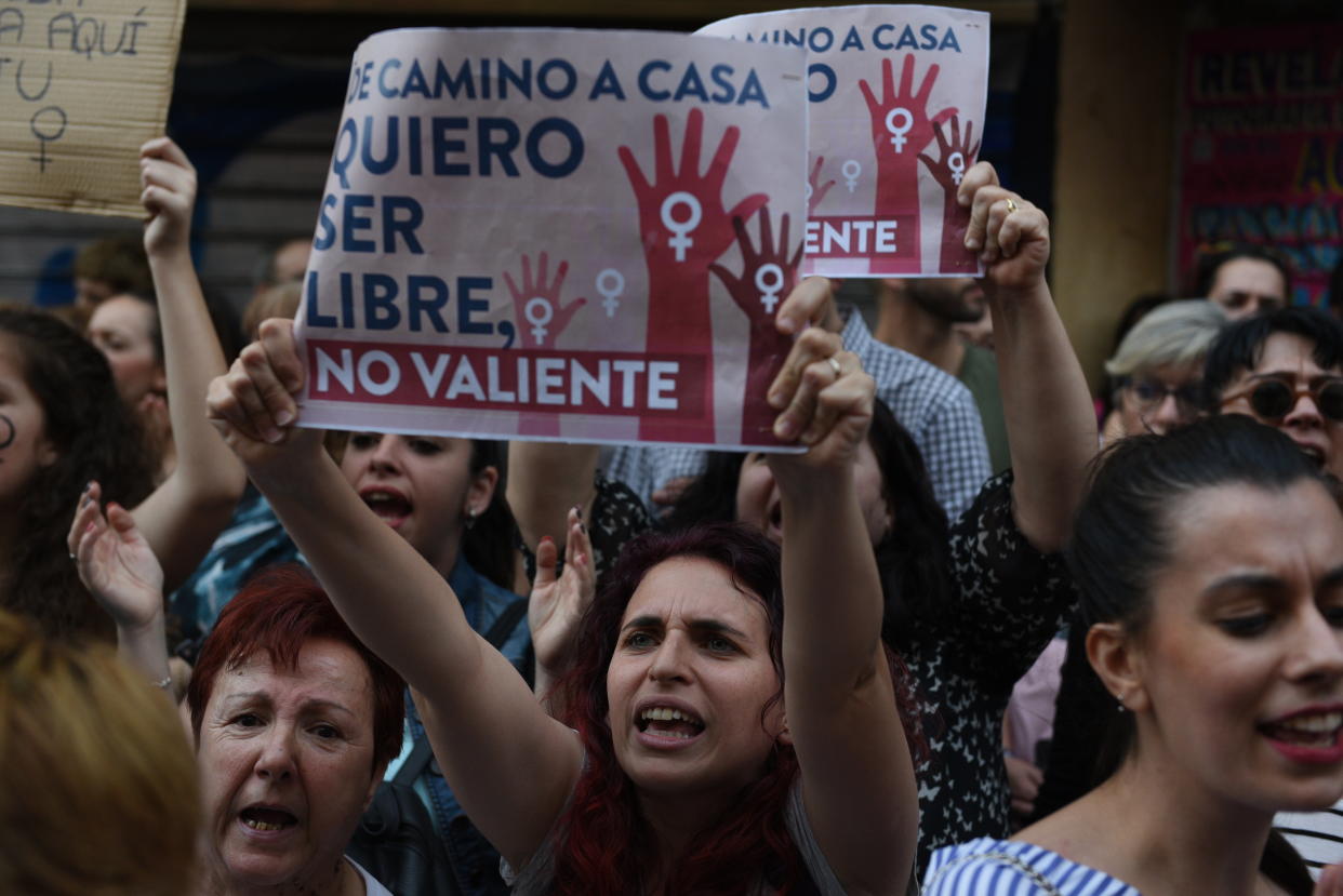 Droves of protesters in Madrid called for justice after a court in&nbsp;Pamplona, Spain, convicted men labeled the "wolf pack" of&nbsp;sexual abuse instead of rape after they allegedly gang-raped a woman during the annual bull-running&nbsp;festival. (Photo: Jorge Sanz/Pacific Press via Getty Images)