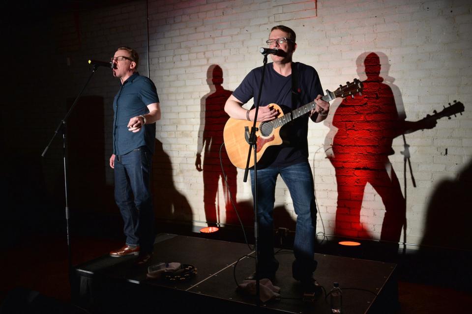 Craig Reid and Charlie Reid of the Proclaimers perform at the celebration of the World Premiere of 