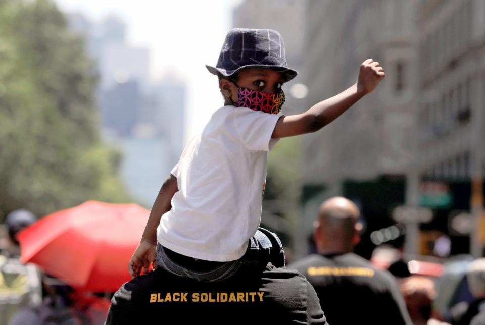 Image: People take part in events to mark Juneteenth, which commemorates the end of slavery in Texas, in New York (Andrew Kelly / Reuters file)