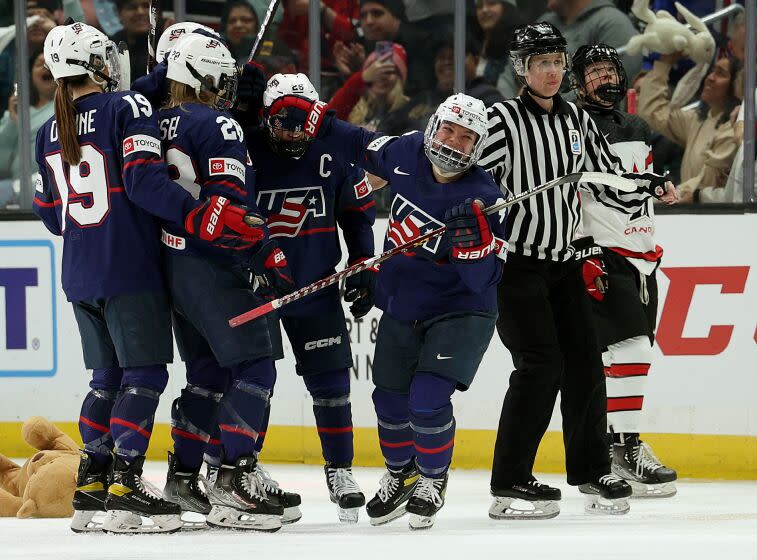 LOS ANGELES, CALIFORNIA - DECEMBER 19: Cayla Barnes #3 of Team USA celebrates her goal.