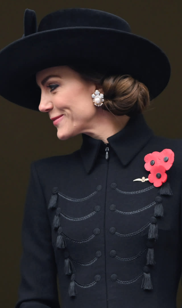 LONDON, ENGLAND – NOVEMBER 12: Catherine, Princess of Wales attends the National Service of Remembrance at The Cenotaph on November 12, 2023 in London, England. <em>Photo by Karwai Tang/WireImage.</em>