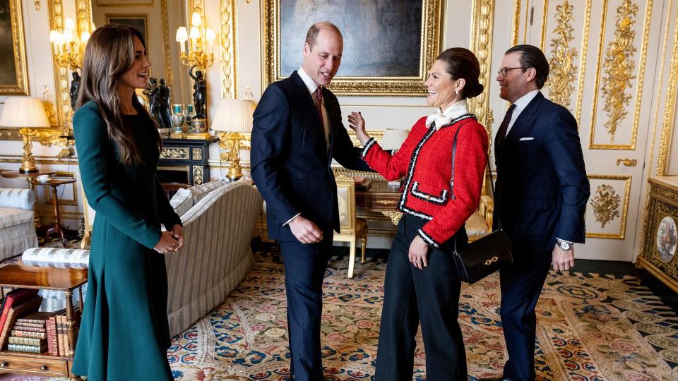 kate and william welcoming swedish royals