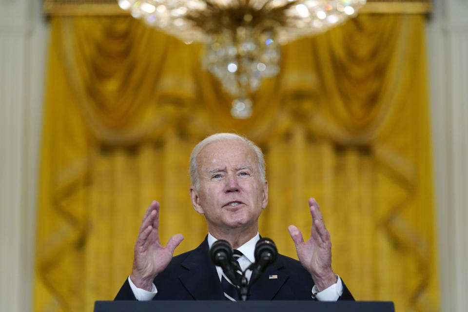 President Biden speaks about his domestic agenda on Oct. 28.