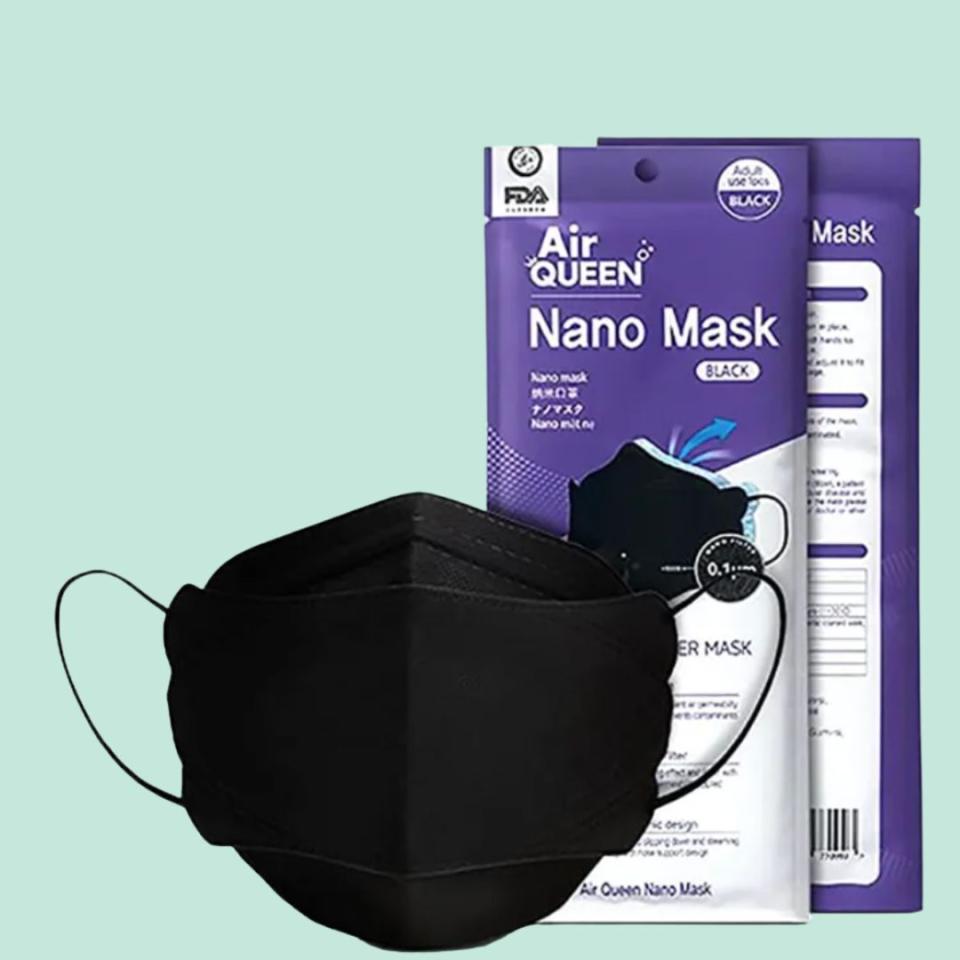 Back in 2021, Meghan Markle was spotted on several different occasions wearing a scalloped-edged face mask with a flat profile, which royal fashion experts quickly identified as this Air Queen Nano Mask. Individually packaged for easy portability, these masks feature a special nano-fiber filter that the company claims offers better filtration.You can buy the pack of nano-fiber filter masks from Amazon for around $13. 