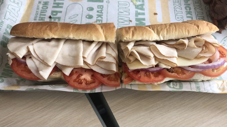Subway Titan Turkey submarine sandwich