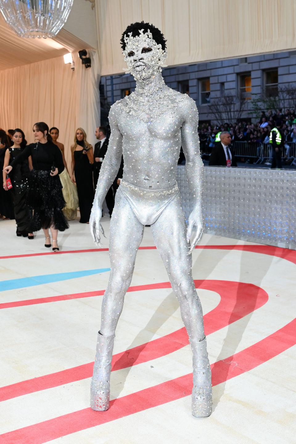 US rapper Lil Nas X arrives for the 2023 Met Gala at the Metropolitan Museum of Art on May 1, 2023, in New York. - The Gala raises money for the Metropolitan Museum of Art's Costume Institute. The Gala's 2023 theme is 