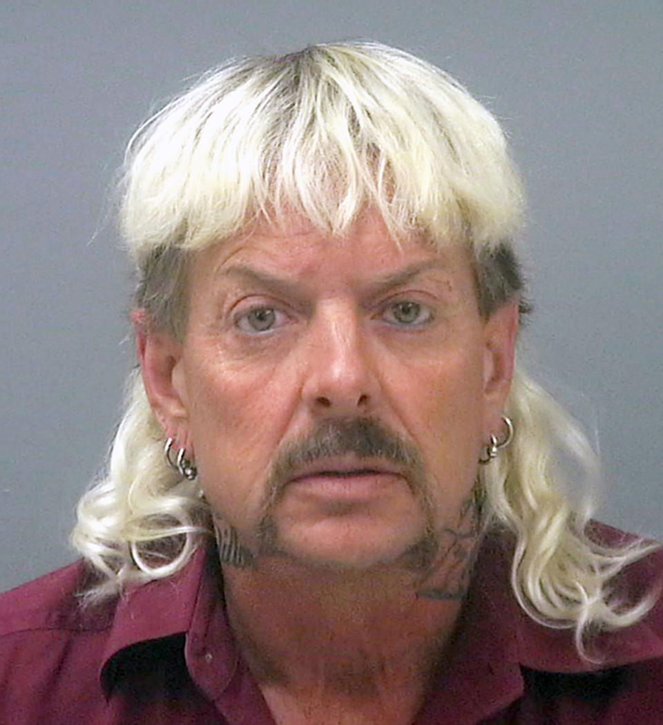 Joe Exotic, real name Joseph Maldonado-Passage, was convicted on federal murder-for-hire charges. (Santa Rosa County Jail via AP)