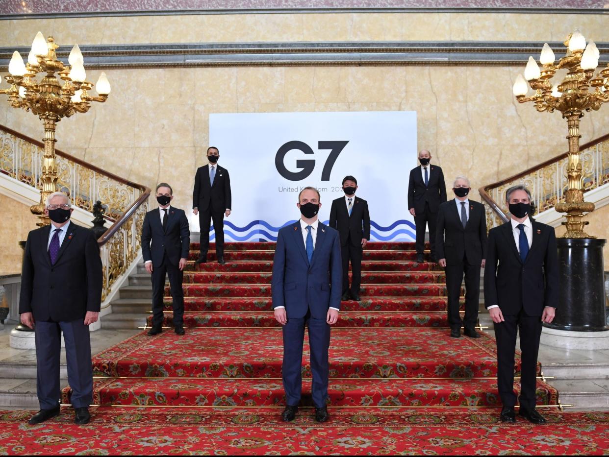 Representatives pose for a photo ahead of the G7 Foreign and Development Ministers meeting  (Getty Images)