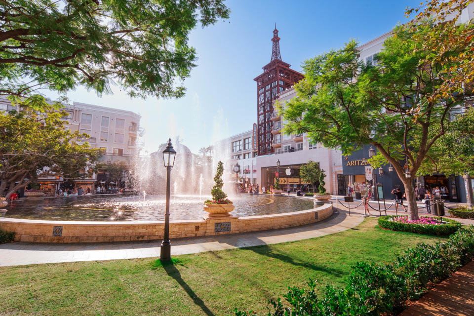 The fountains at the Americana at Brand. Photo courtesy of Americana at Brand.