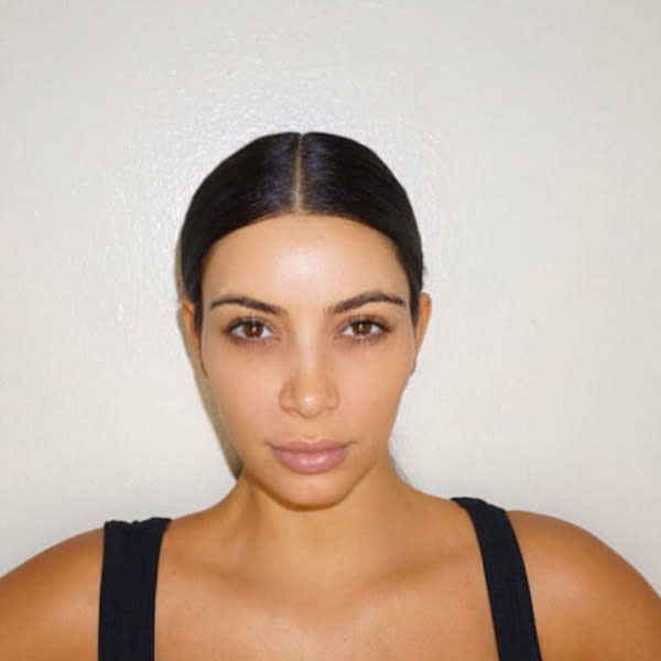 <br><b>Kim Kardashian:</b> The self-confessed makeup enthusiast posted this fresh-faced image to her Instagram, and to nobody’s surprise, she still looks stunning.
