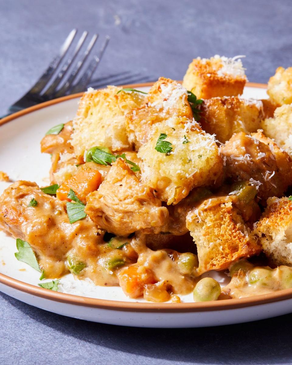 Garlic Bread-Topped Chicken Pot Pie