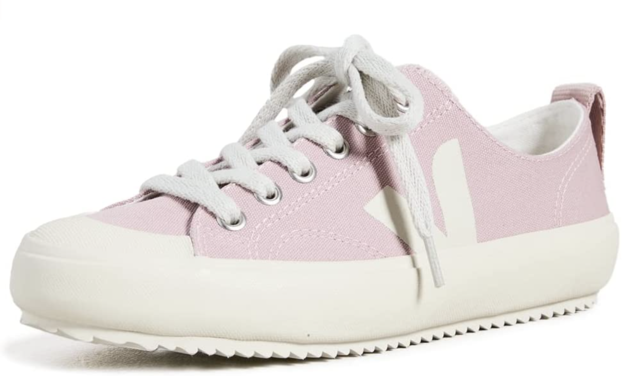 pink and white sneaker