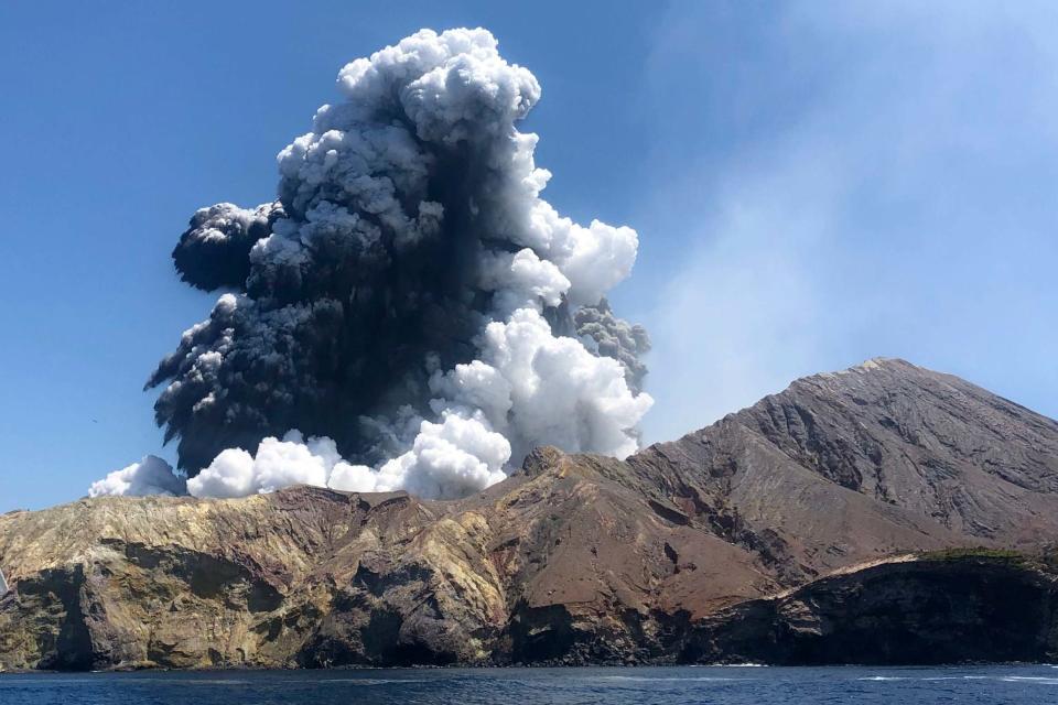 <p>The volcano on White Island off the coast of Whakatane, New Zealand erupted in December 2019, killing 22</p> (AP)