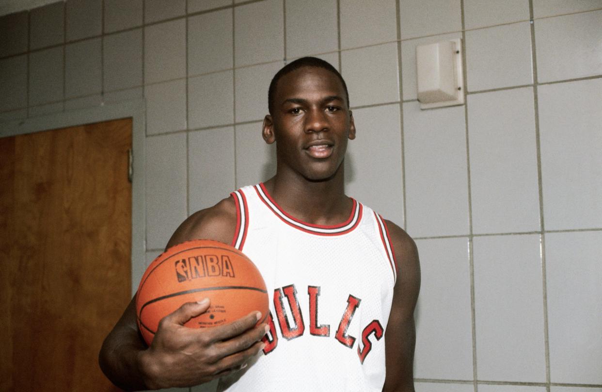 Michael Jordan with the Chicago Bulls.