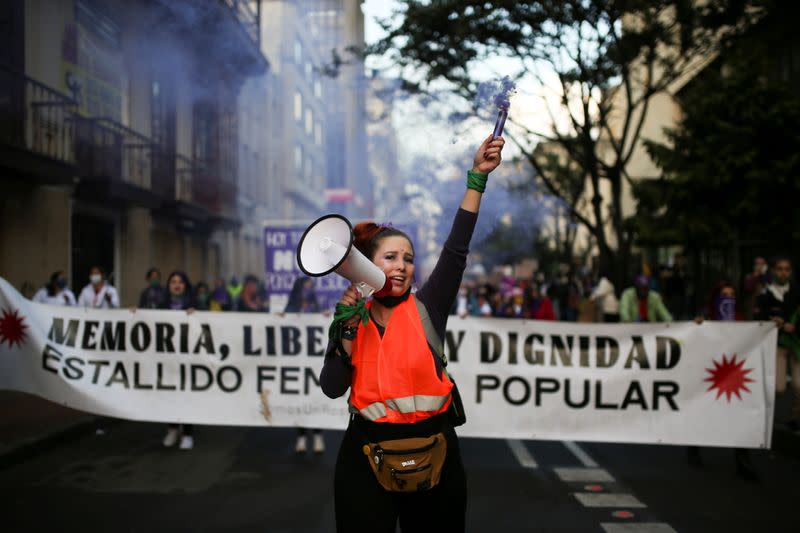 Protest to mark the International Day for the Elimination of Violence against Women, in Bogota