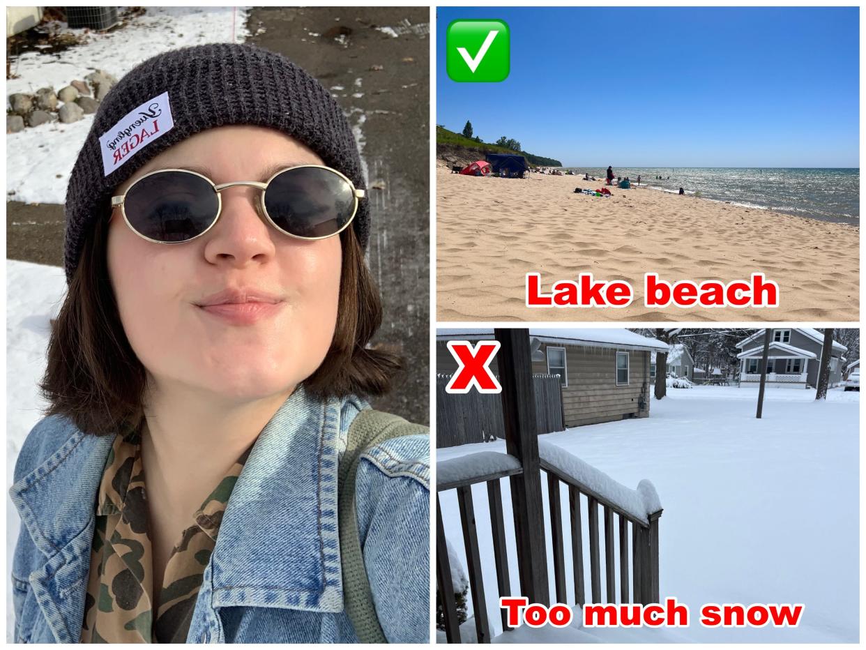 While I loved visiting the beaches on Lake Michigan, I wasn't always fond of the constant snow.